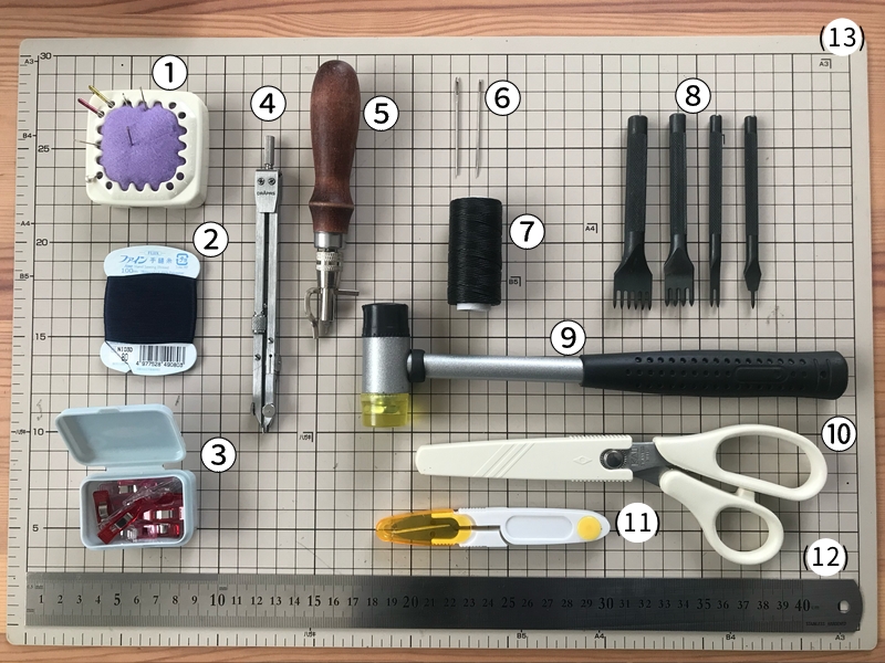 レザークラフトと手縫い道具