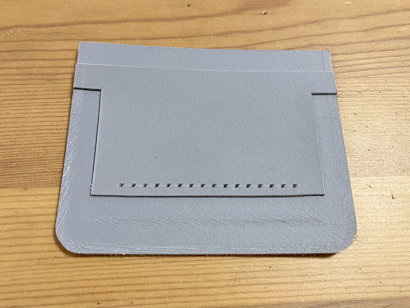 ランドセルリメイク② ティーポラベンダー　カードポケット縫い付け